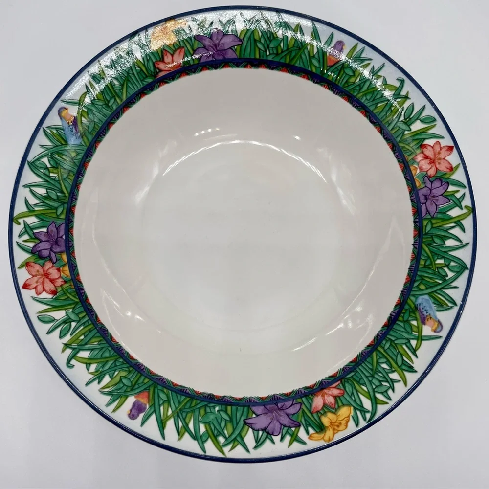 Set of 4 Rare Gabbay Jungle Pattern Cereal Soup Fruit Bowls Replacements Spring
